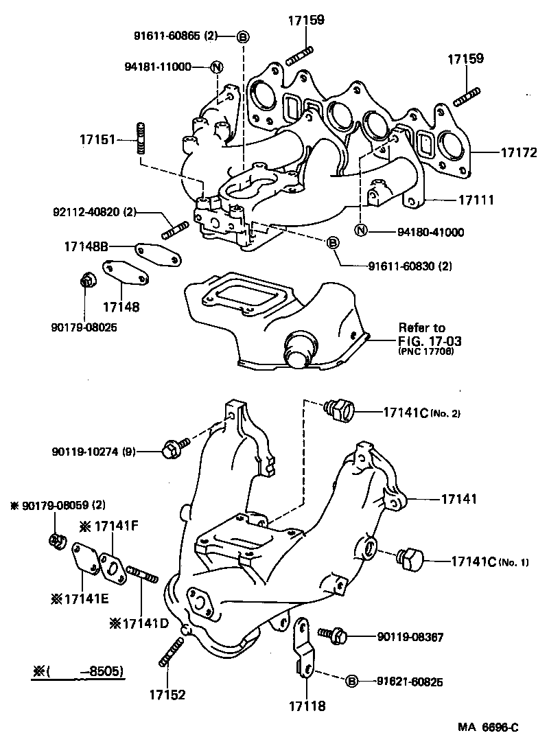 17101-16010 MANIFOLD, INTAKE product image