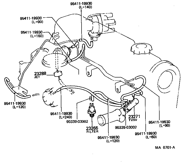 89570-12251 VALVE ASSY, VACUUM SWITCHING product image