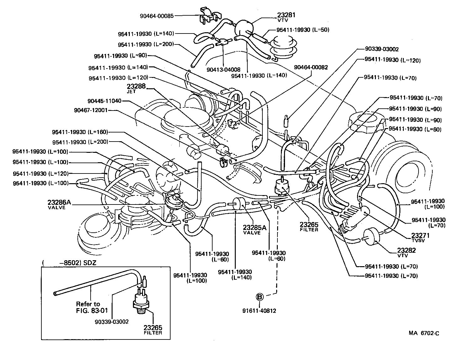 89570-12251 VALVE ASSY, VACUUM SWITCHING product image