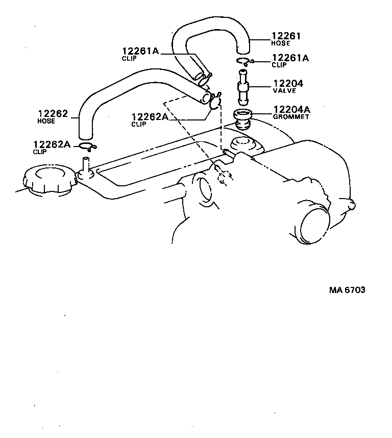 12261-54100 HOSE, VENTILATION product image