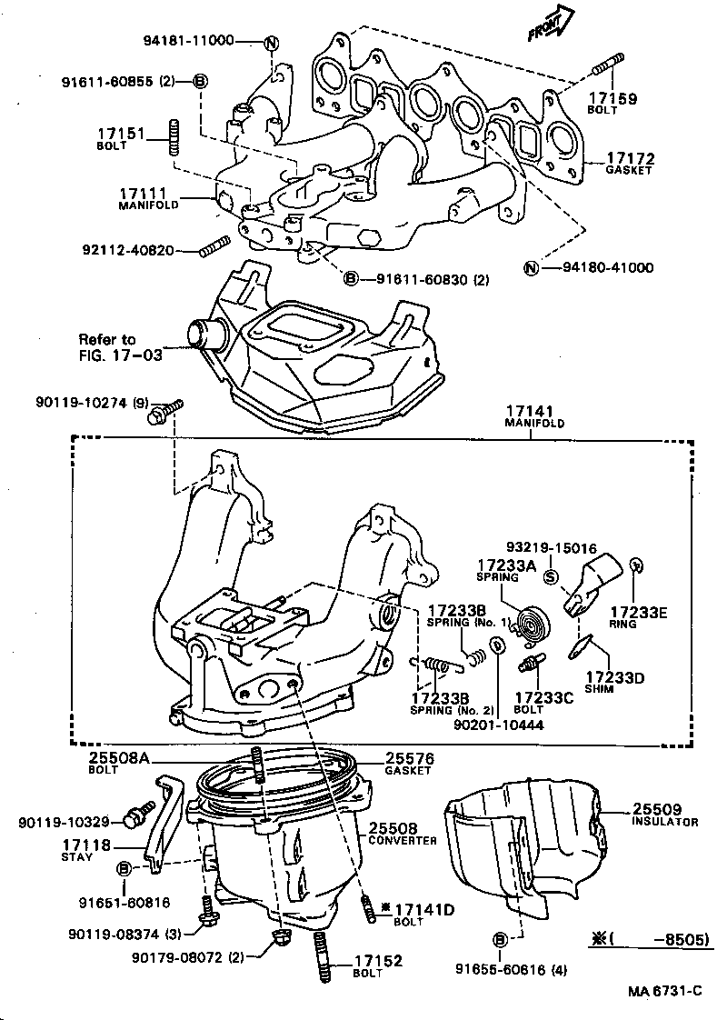 17139-16010 STAY, MANIFOLD, NO.2 product image