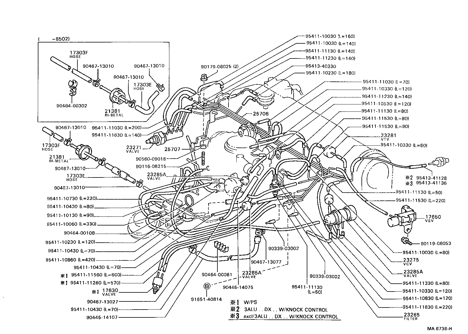 17341-16020 HOSE, NO.1(FOR IDLE-UP) product image