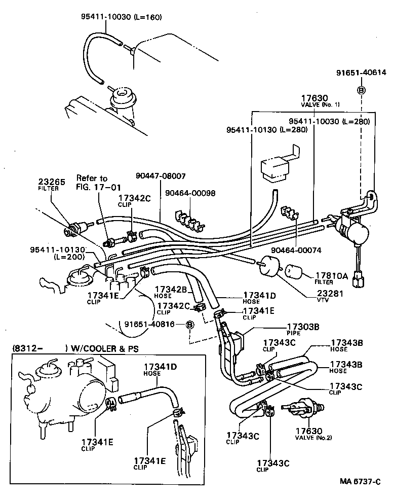 17341-16020 HOSE, NO.1(FOR IDLE-UP) product image
