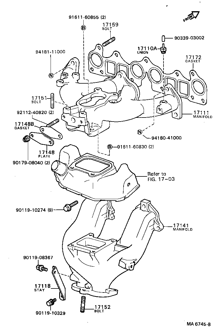 17125-16031 STAY, MANIFOLD product image