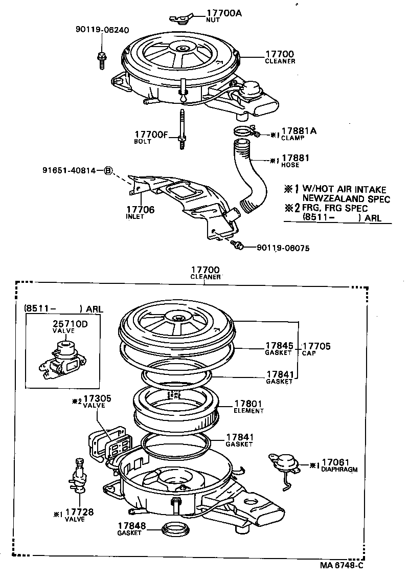 17705-64080 CAP SUB-ASSY, AIR CLEANER product image