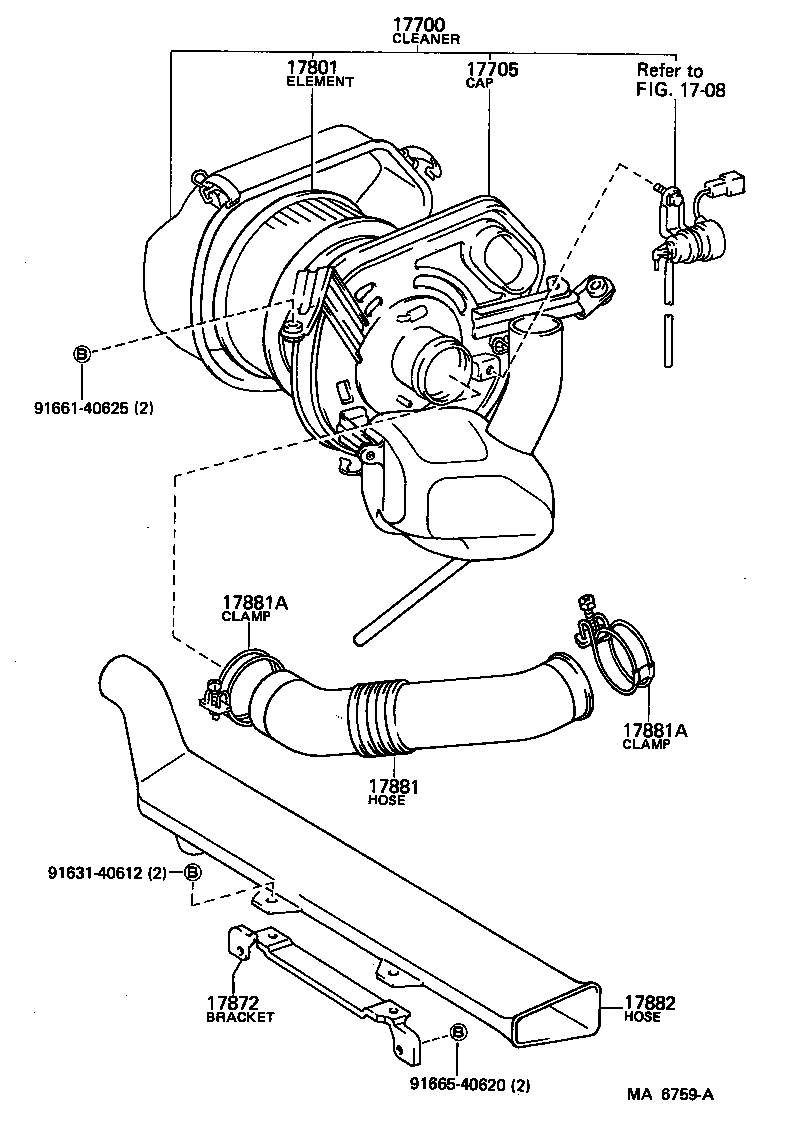 17705-41180 CAP SUB-ASSY, AIR CLEANER product image