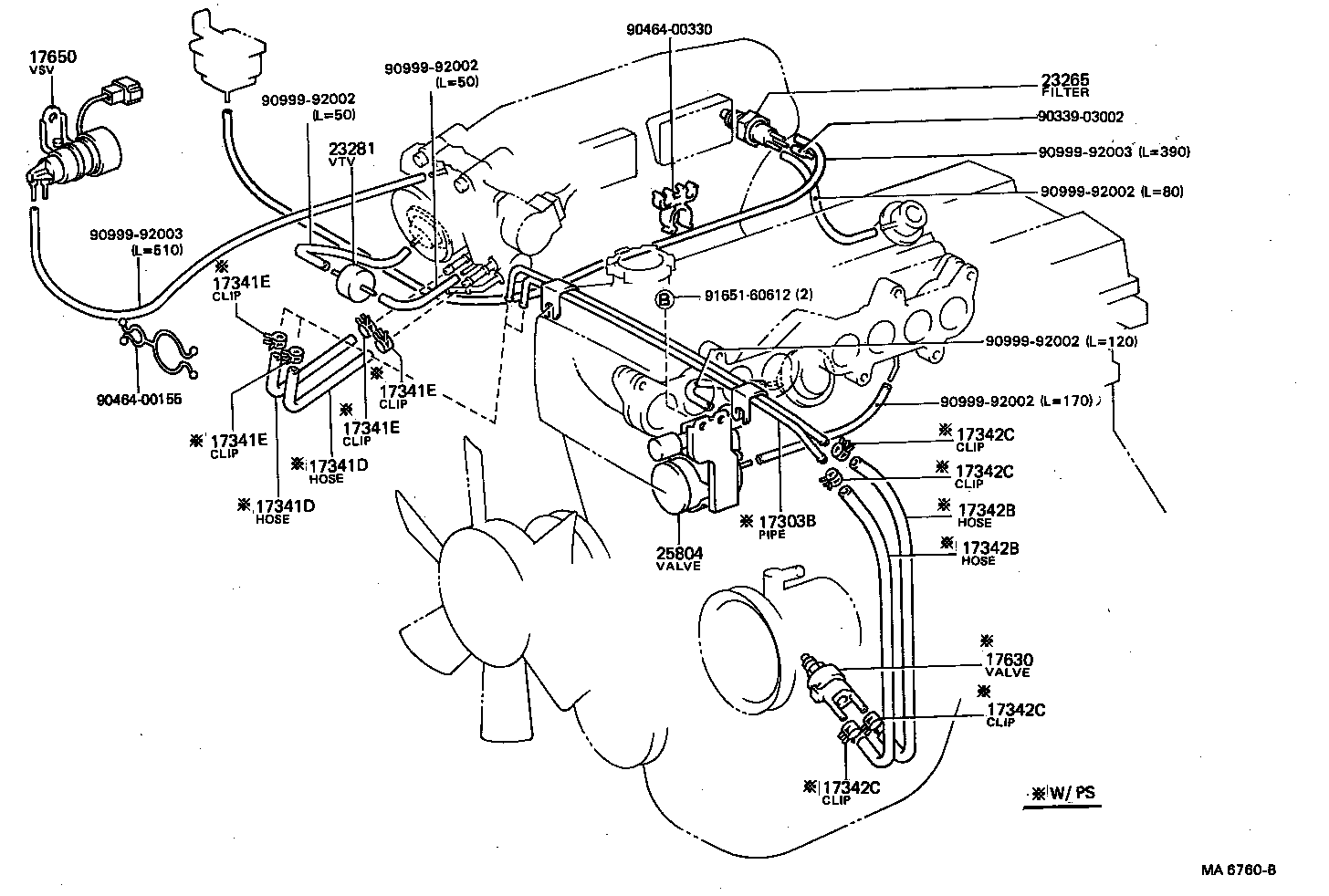 17303-73071 PIPE SUB-ASSY, AIR, NO.1 product image