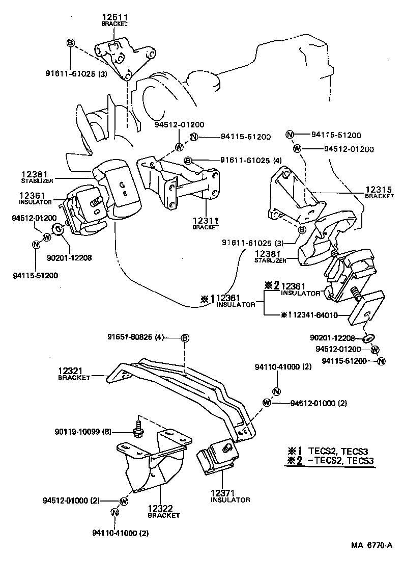 12321-18010 BRACKET, ENGINE MOUNTING, REAR, NO.1 product image