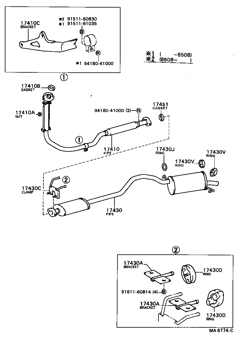 17430-72020 PIPE ASSY, EXHAUST, TAIL product image