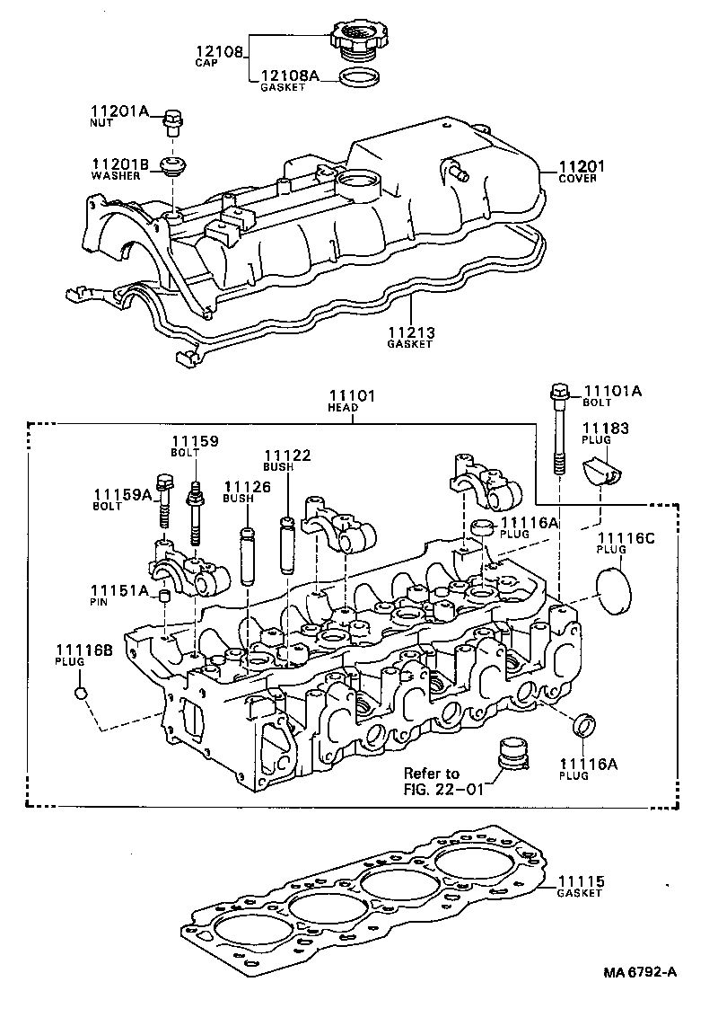 11101-73020 HEAD SUB-ASSY, CYLINDER product image