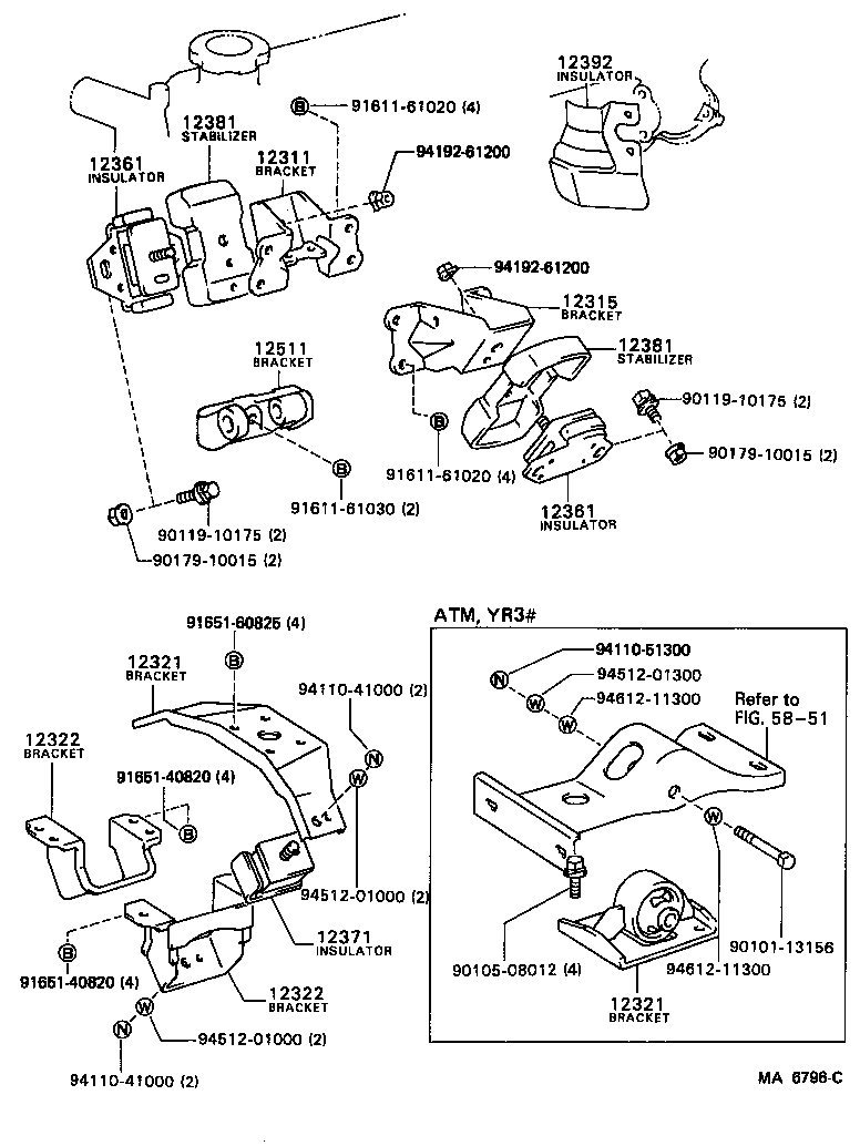 Toyota 12361-71020 INSULATOR, ENGINE MOUNTING, FRONT