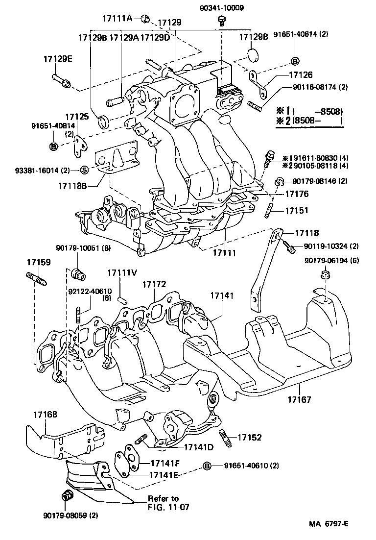 Toyota 17176-73011 GASKET, AIR SURGE TANK TO INTAKE MANIFOLD