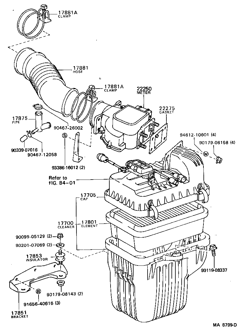 Toyota 17700-73040 CLEANER ASSY, AIR