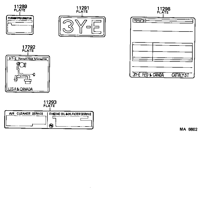 11298-73053 PLATE, EMISSION CONTROL INFORMATION product image