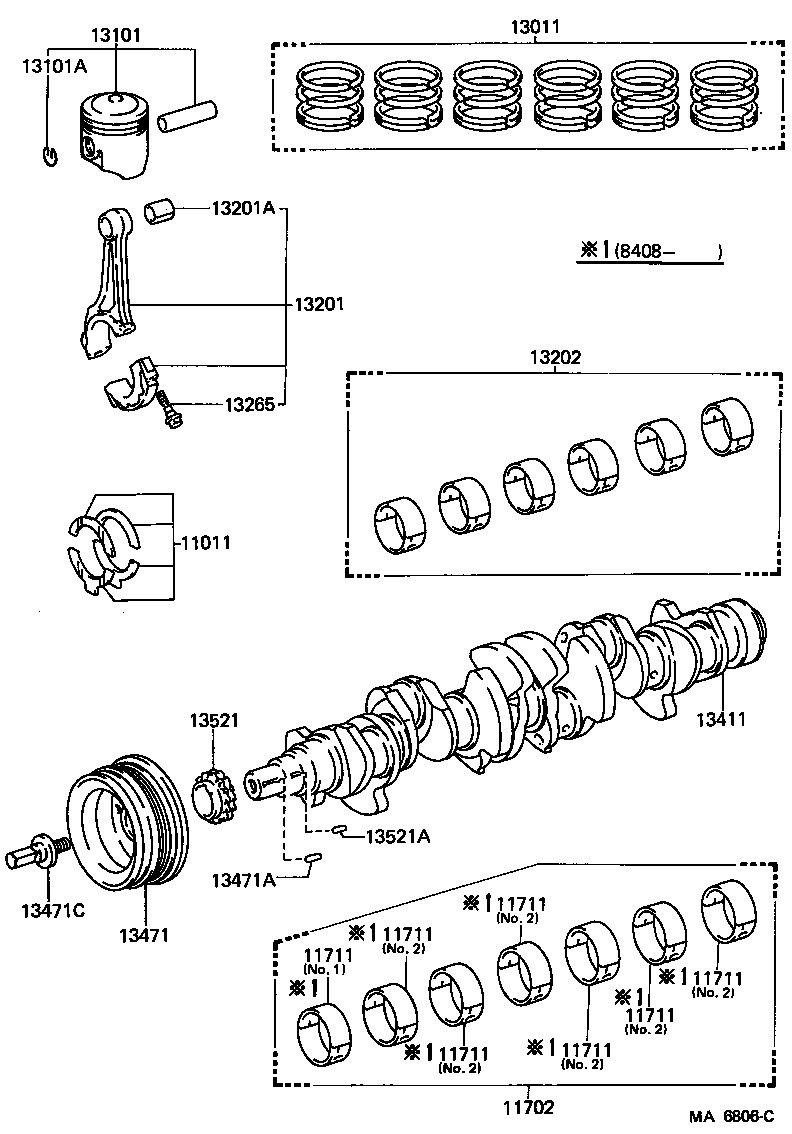 13201-79015 ROD SUB-ASSY, CONNECTING product image