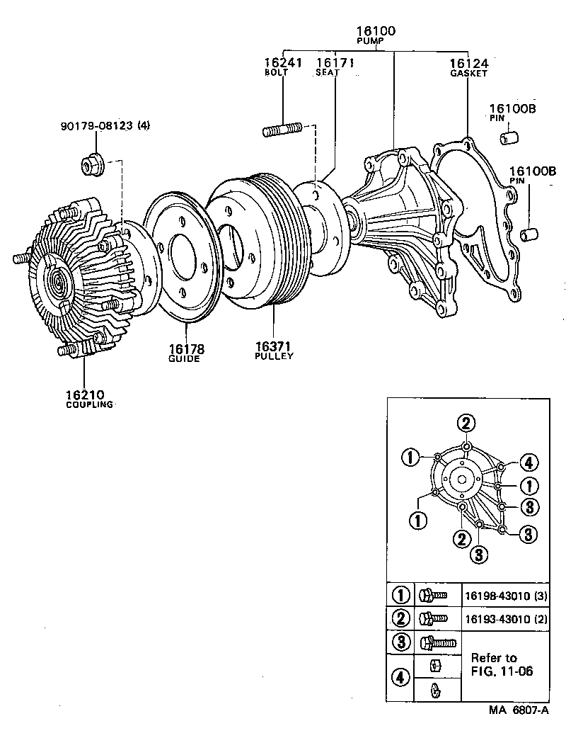 Toyota 16100-39345 PUMP ASSY, ENGINE WATER