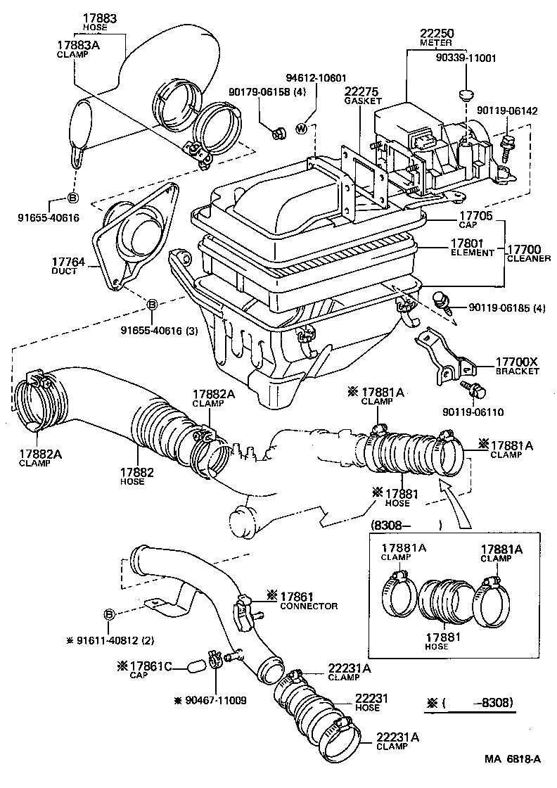 17705-41180 CAP SUB-ASSY, AIR CLEANER product image