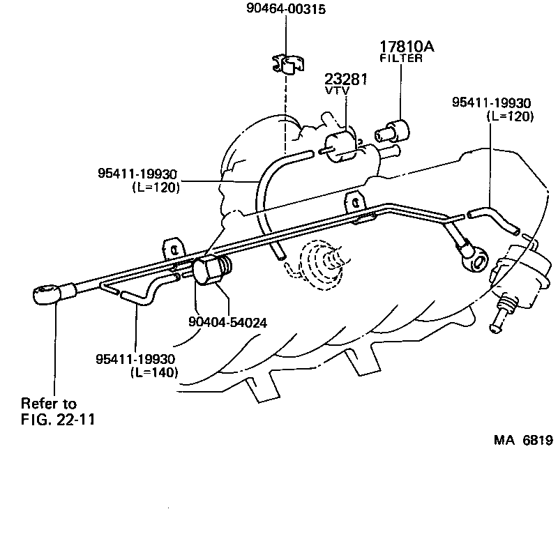 90445-10010 HOSE, NO.1(FOR IDLE-UP) product image