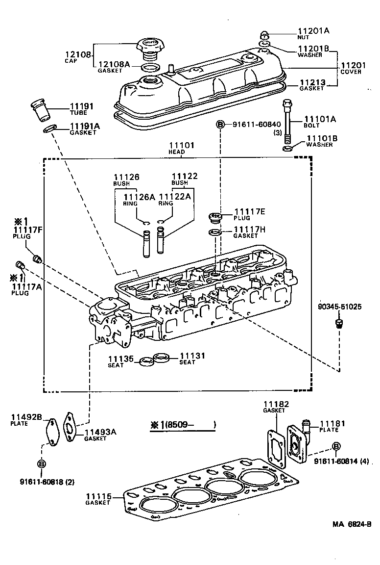 11101-73020 HEAD SUB-ASSY, CYLINDER product image