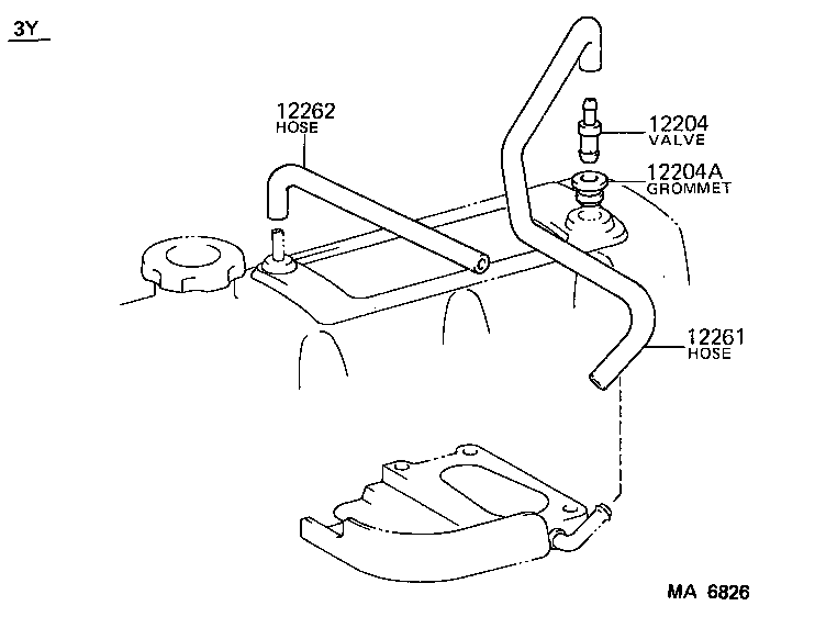 12261-71010 HOSE, VENTILATION product image