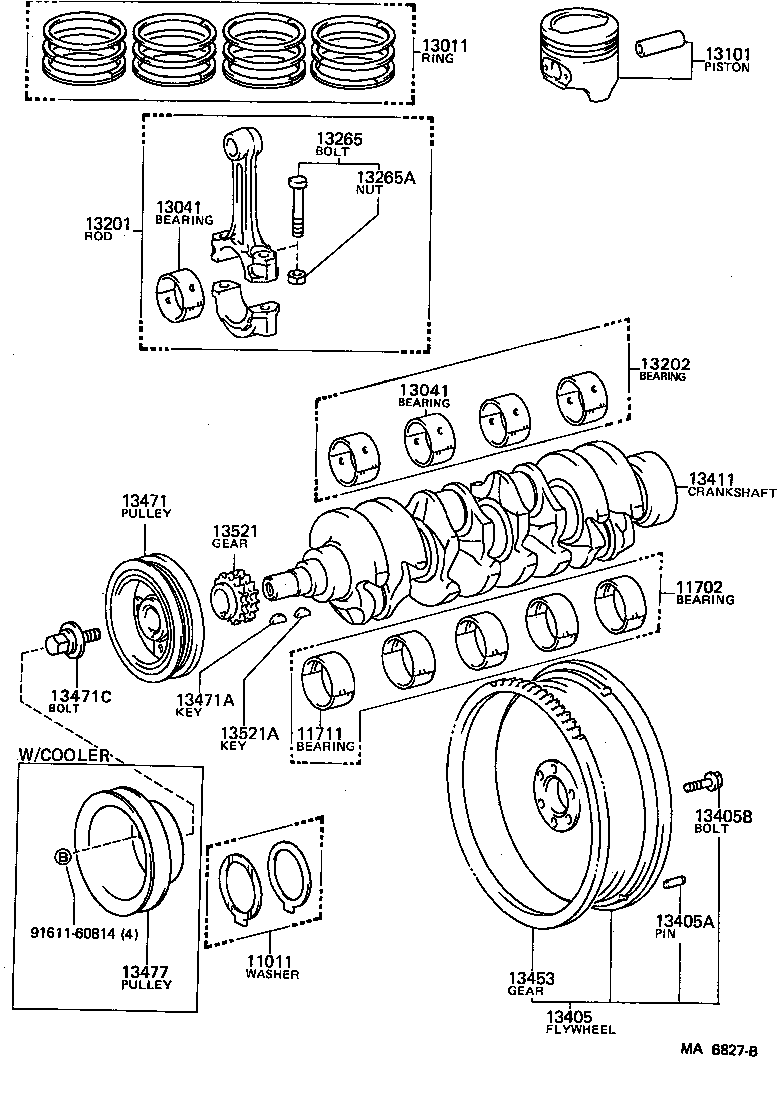 13101-54080 PISTON SUB-ASSY, W/PIN product image
