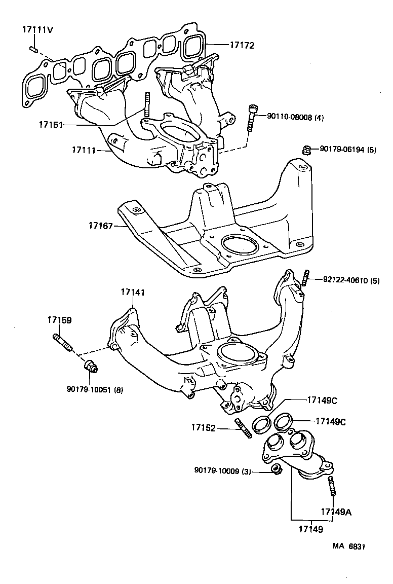 17149-73010 EXTENSION, EXHAUST MANIFOLD product image