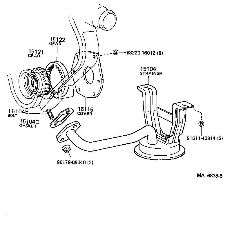 15104-54033 STRAINER SUB-ASSY, OIL product image