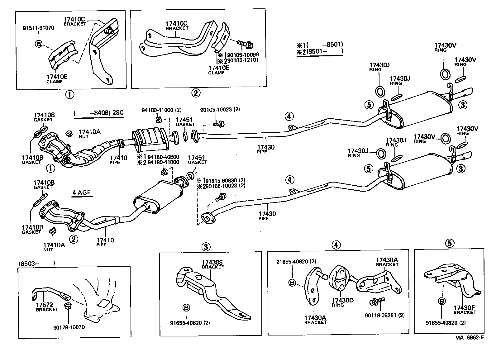 17565-15010 BOLT OR RING, EXHAUST TAIL PIPE (FOR FRONT) product image