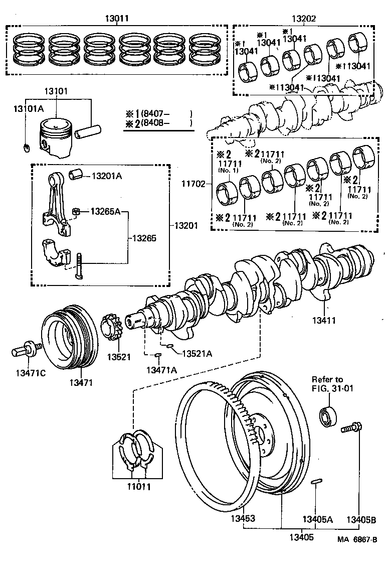 13477-38010 PULLEY, CRANKSHAFT, NO.2 product image