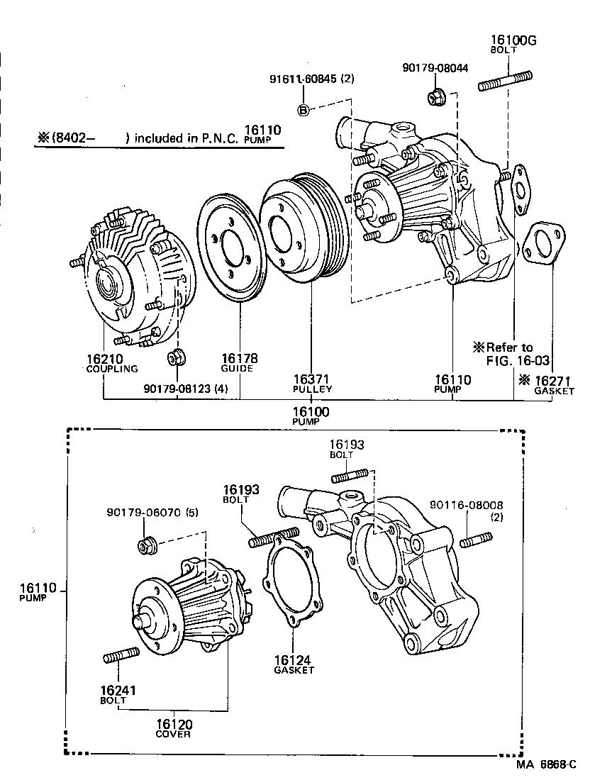 16100-39315 PUMP ASSY, ENGINE WATER product image