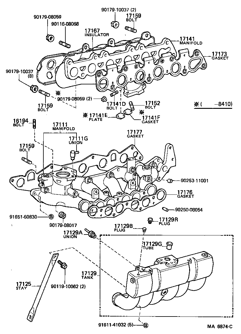 17111-74030 MANIFOLD, INTAKE product image