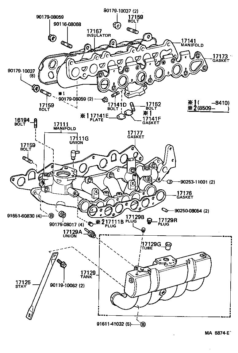 17149-73010 EXTENSION, EXHAUST MANIFOLD product image
