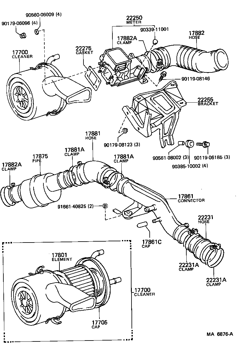 17705-74020 CAP SUB-ASSY, AIR CLEANER product image
