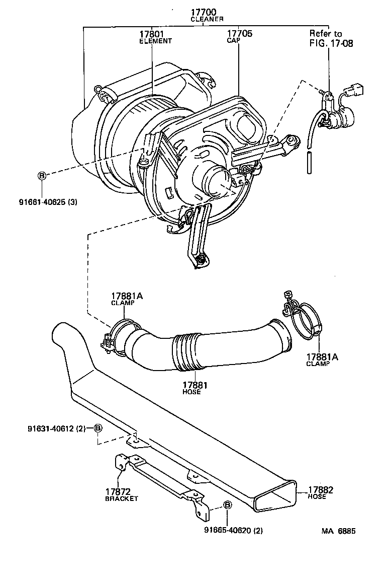 17705-74020 CAP SUB-ASSY, AIR CLEANER product image