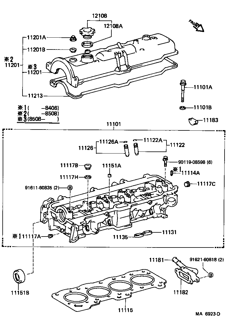 Toyota 11181-15050 PLATE, CYLINDER HEAD, REAR