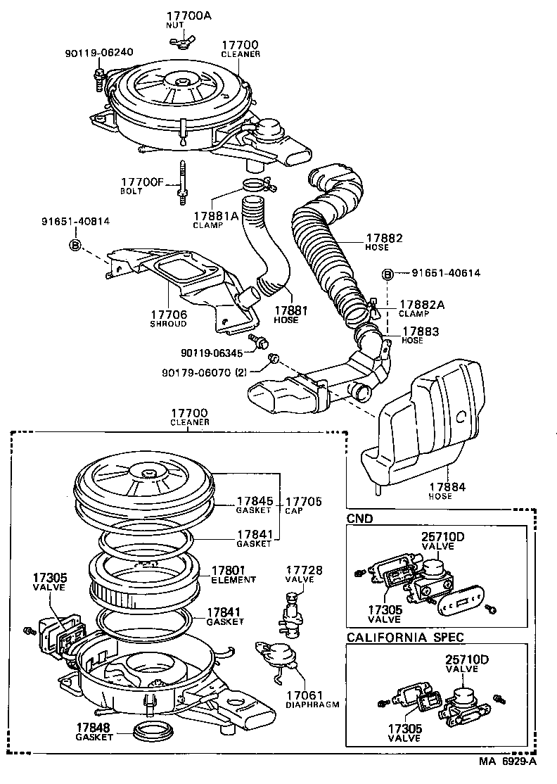 Toyota 17700-64040 CLEANER ASSY, AIR