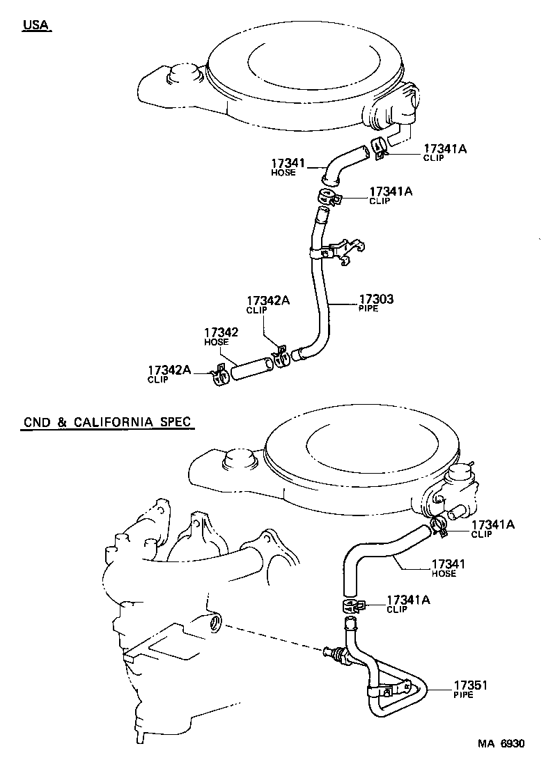 17303-16030 PIPE SUB-ASSY, AIR product image