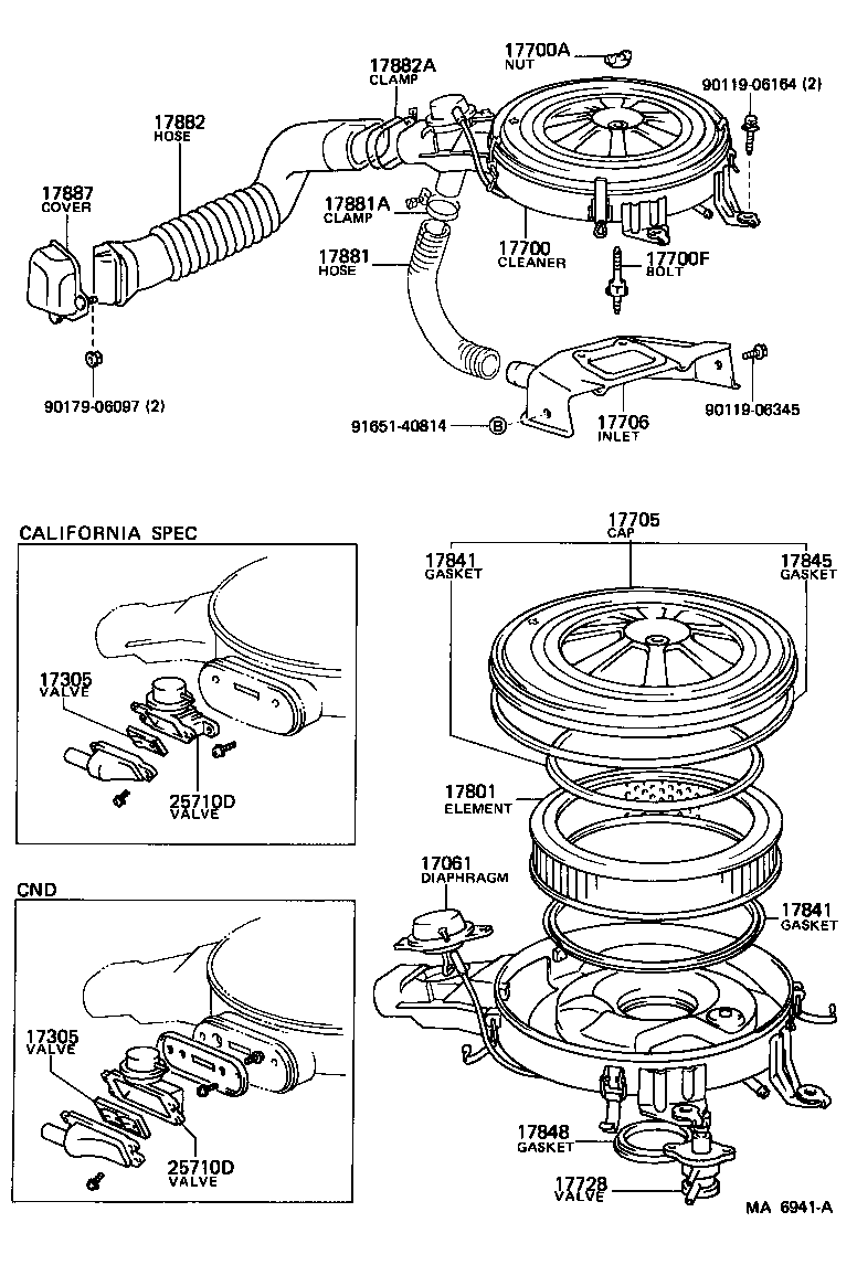 Toyota 17700-16221 CLEANER ASSY, AIR