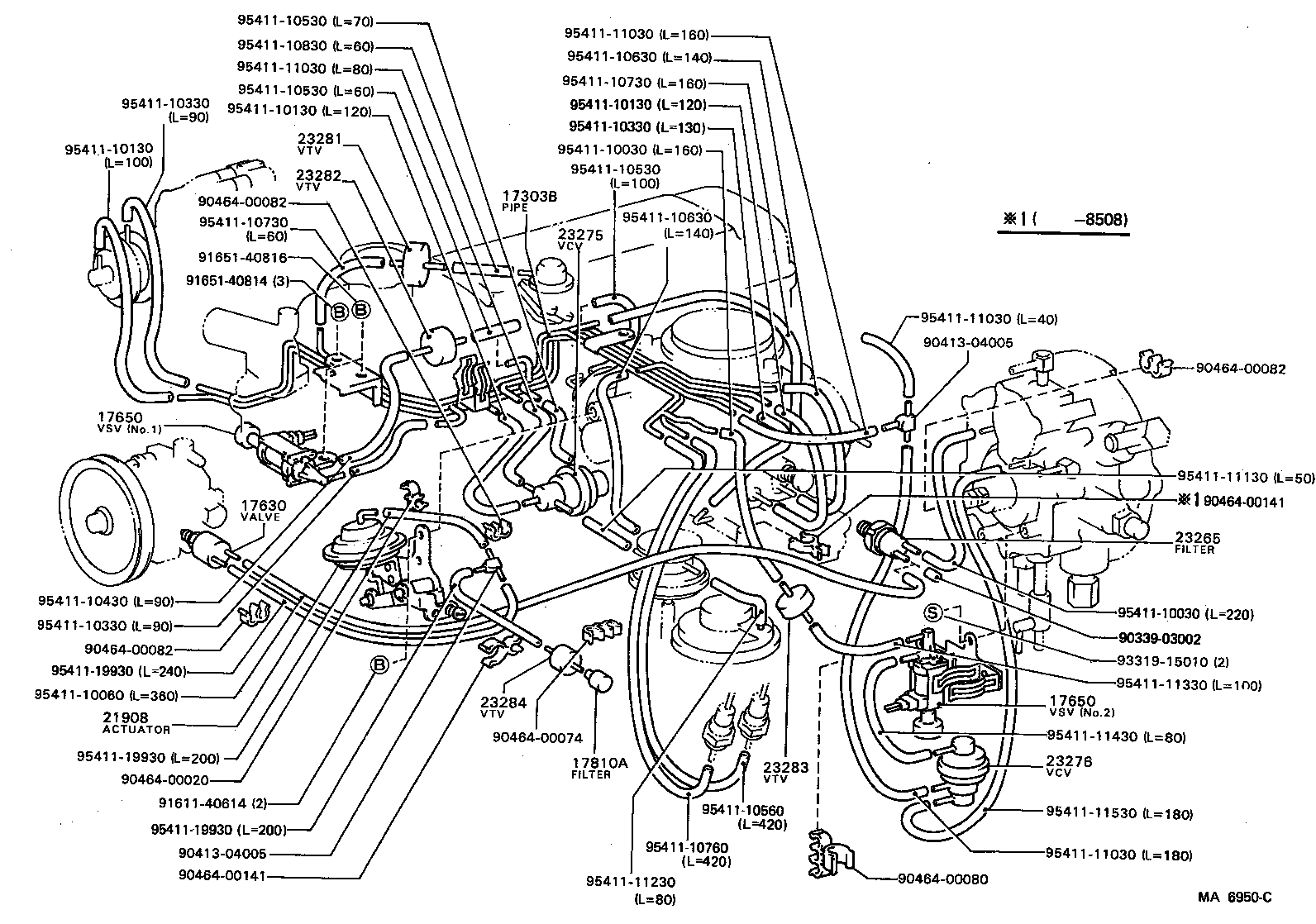 17341-70100 HOSE, NO.1(FOR IDLE-UP) product image