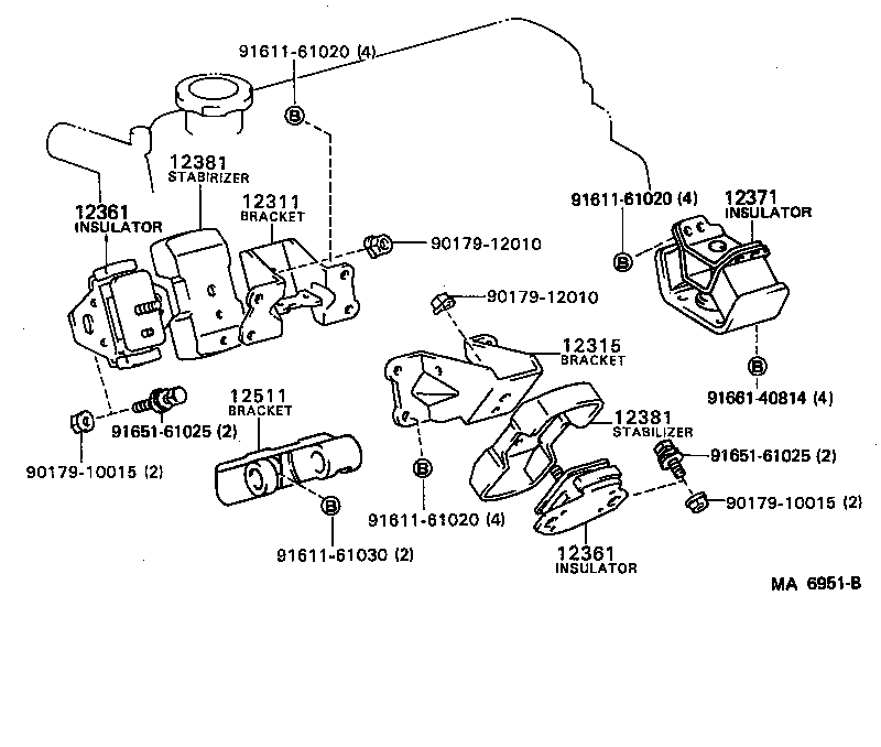 12311-70060 BRACKET, ENGINE MOUNTING, FRONT NO.1 RH product image