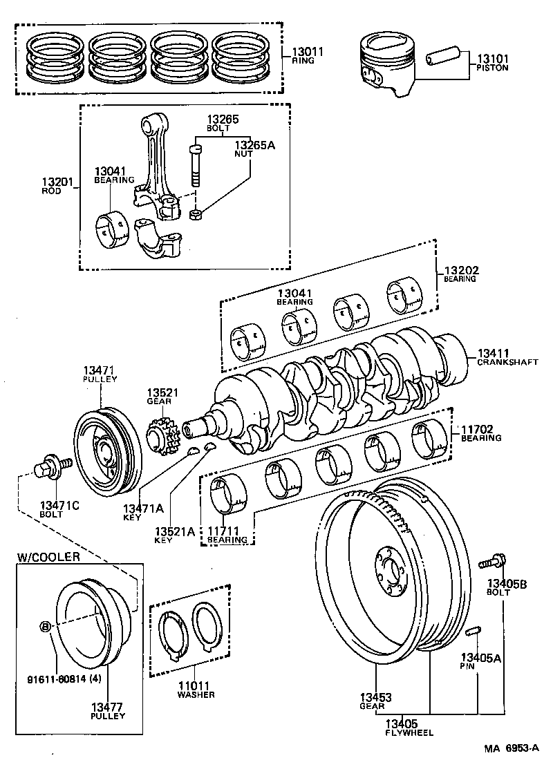 Toyota 13011-71020 RING SET, PISTON