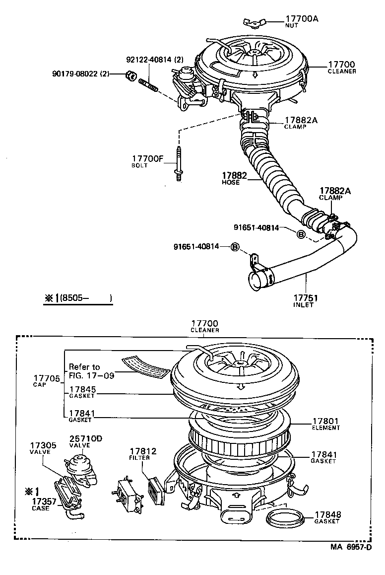 17301-70010 DUCT SUB-ASSY, AIR INLET, NO.1 product image