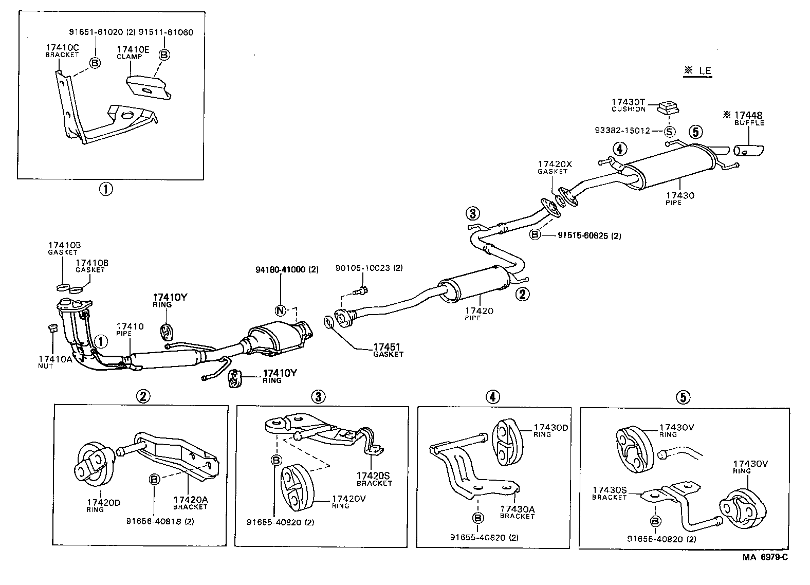 17403-63010 PIPE ASSY, EXHAUST, CENTER product image