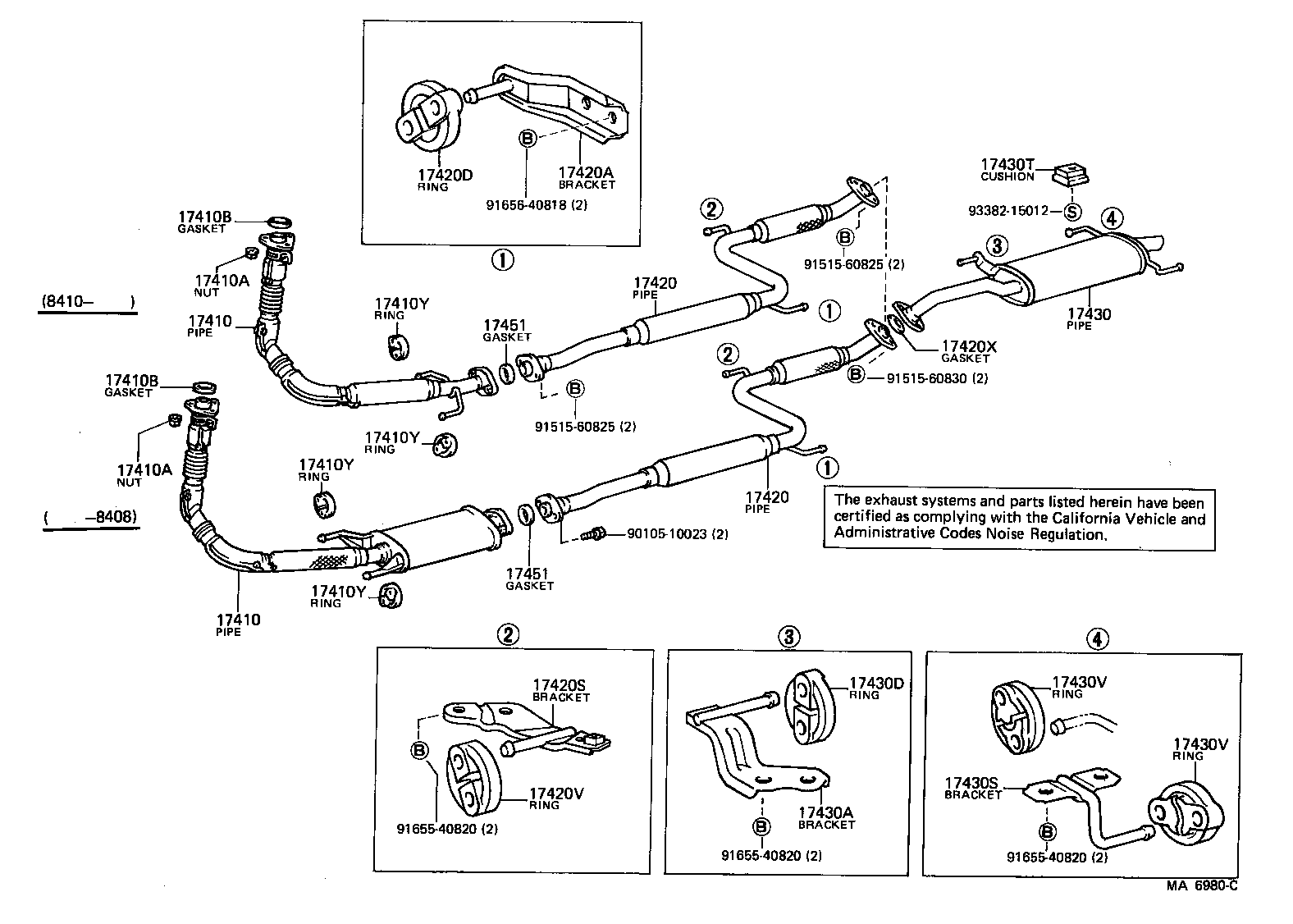 17403-63010 PIPE ASSY, EXHAUST, CENTER product image
