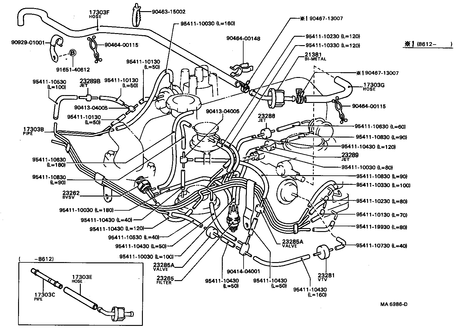 23829-13031 HOSE, NO.2(FOR AIR PIPE) product image