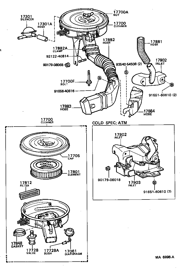 17700-63010 CLEANER ASSY, AIR product image