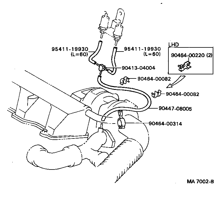 17343-63010 HOSE, NO.1(FOR AIR INJECTION SYSTEM) product image