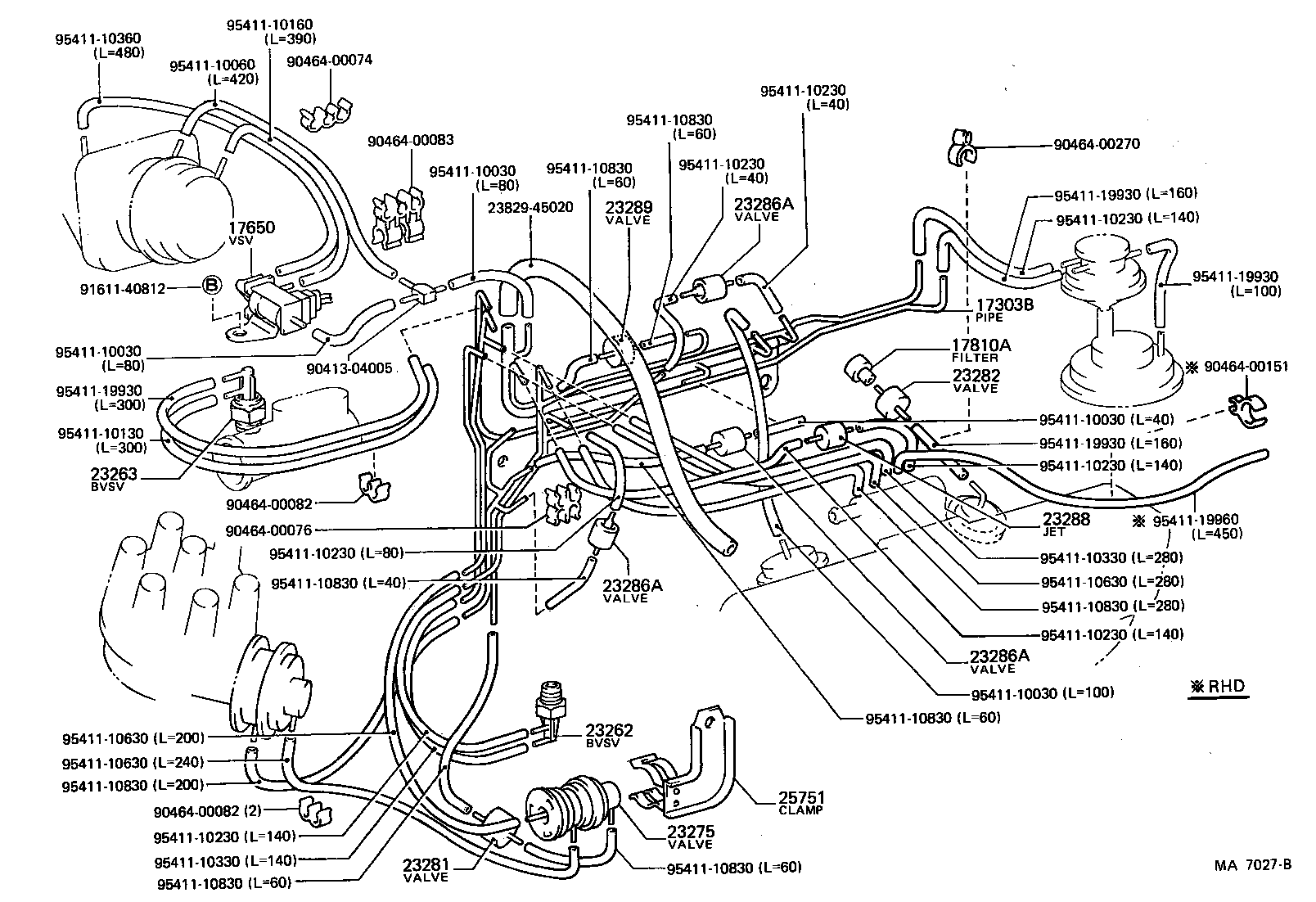 17303-43050 PIPE SUB-ASSY, AIR, NO.1 product image