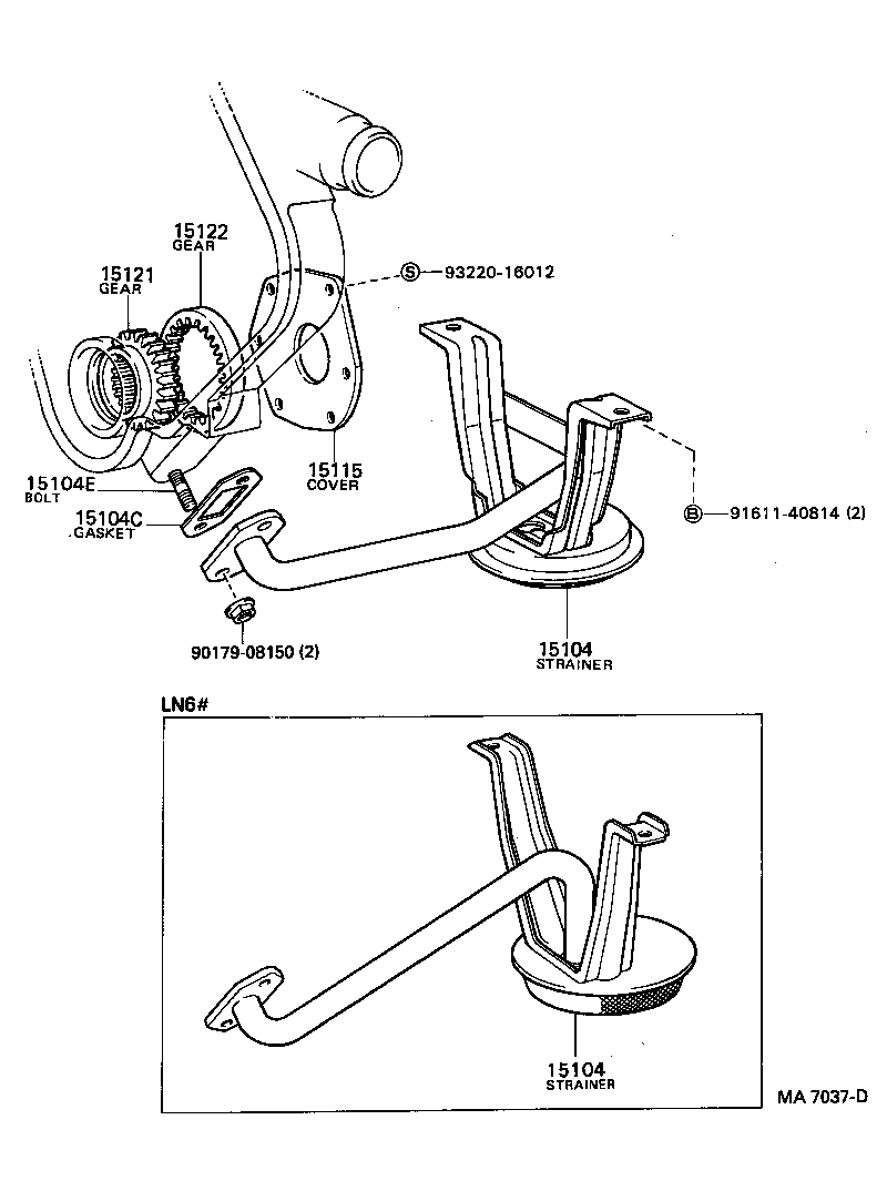 15104-71010 STRAINER SUB-ASSY, OIL product image