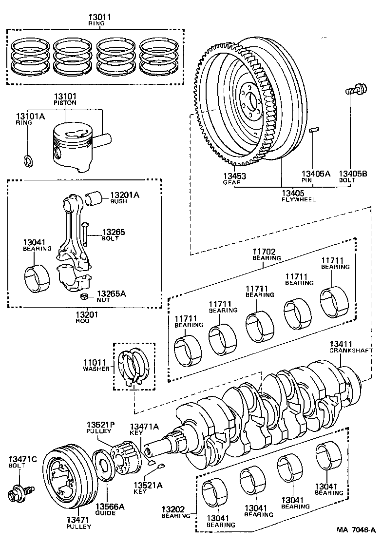 Toyota 13015-35040 RING SET, PISTON